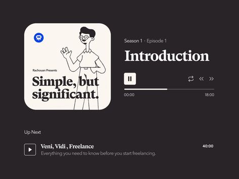 My new podcast Simple But Significant 🎉 by Rachouan Rejeb on Dribbble Podcast Graphic Social Media, Podcast Poster Design, Podcast Poster, Spotify Design, Podcast Design, Design Podcast, Audio Design, Social Media Design Inspiration, Design Ui