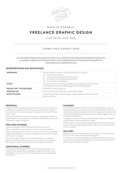 Creative Brief Template Design, Graphic Design Contract Templates, Design Contract Template, Contract Design Layout, Business Document Design, Contract Format, Graphic Design Contract, Design Contract, Business Invoice