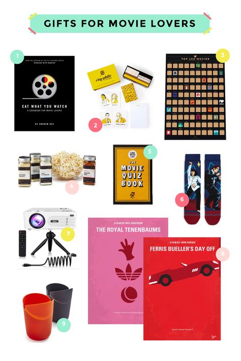 GIFT IDEAS FOR MOVIE LOVERS - Tell Love and Party Film Lover Gift Ideas, Gift Ideas For Movie Lovers, Film Gift Ideas, Gifts For Film Lovers, Movie Lover Gift Ideas, Ideas To Do With Friends, Movie Gift Ideas, Gift For Movie Lover, Bucket List Movie