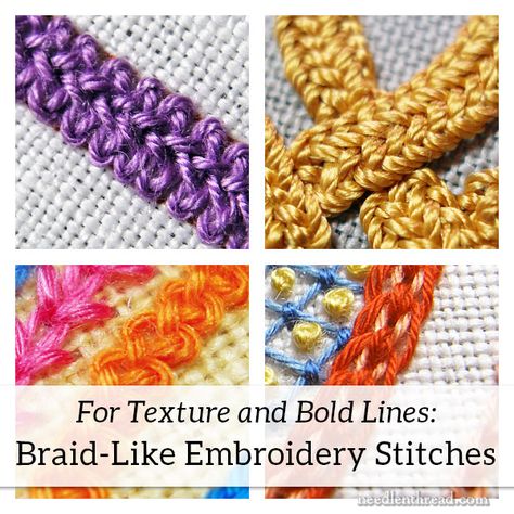 5 Braid, Crewel Embroidery Tutorial, Brazilian Embroidery Stitches, Crewel Embroidery Kits, Hardanger Embroidery, Embroidery Stitches Tutorial, Learn Embroidery, Brazilian Embroidery, Types Of Embroidery