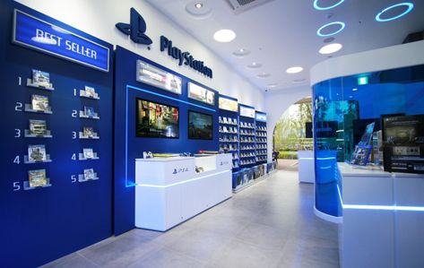 » Sony PlayStation store by studio IMA, Sejong – South Korea Showroom Bathroom, Mobile Shop Design, Retail Store Interior Design, Playstation Store, Camera Store, Retail Store Interior, Electronic Shop, Shop Fittings, Phone Shop