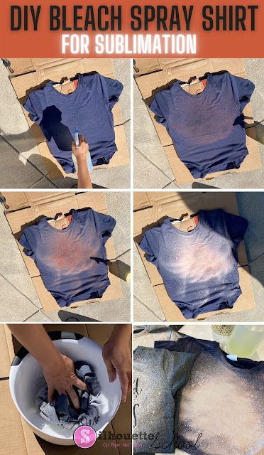 DIY Bleach Shirts for Sublimation How To Bleach Shirts Diy, How Bleach Shirts, Spray Dye Shirt, Bleaching A Sweatshirt Diy, Peroxide Bath For Bleached Shirts, Bleached Flannel Shirts With Sublimation, Bleached Out Shirts, Iron Transfer Shirts Diy, Cute T-shirts For Women