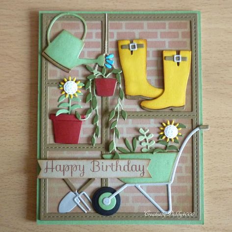 Tiddly Inks, Retirement Cards, Garden Birthday, Spellbinders Cards, Easel Cards, Marianne Design, Male Cards, Simon Says Stamp, Simon Says