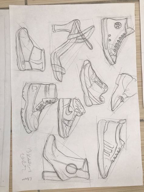 Shoe Sketch Design, Shoe Sketches Drawings, Shoes Sketching, Sketch Shoes, Shoe Sketch, Shoes Sketch, Perspective Sketch, Pencil Drawings For Beginners, Human Figure Sketches