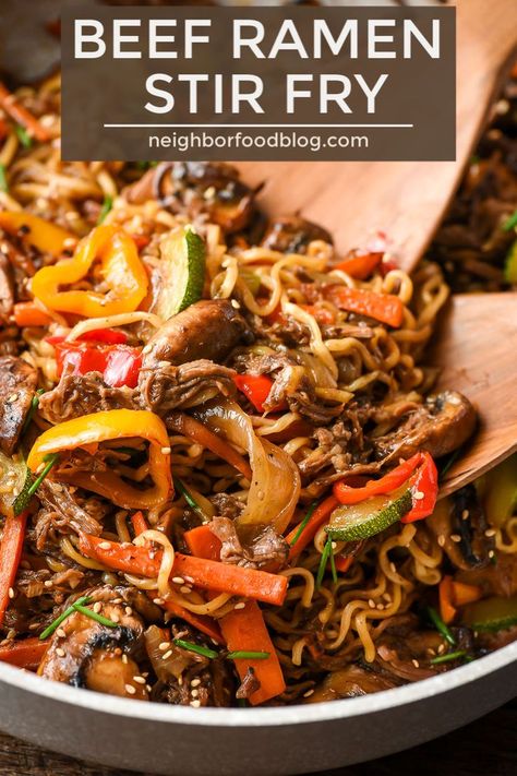 Beef Ramen Stir Fry, Beef Ramen, Dinner Noodles, Ramen Stir Fry, Beef Stir Fry Recipes, Quick Stir Fry, Ramen Noodle Recipes, Diner Recept, Ramen Recipes