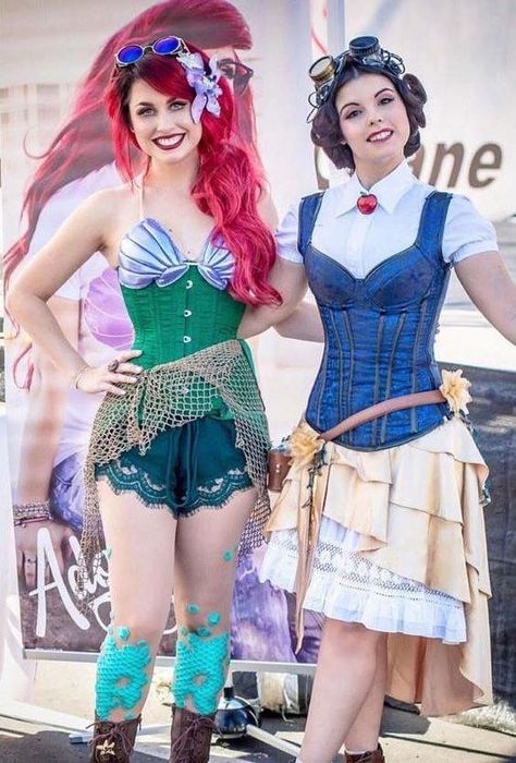 Steampunk Disney Princesses, Disney Cosplay Ideas, Snow White Cosplay, Disney Dapper Day, Ariel Cosplay, Disney Princess Cosplay, Princess Cosplay, Steampunk Cosplay, Disney Cosplay