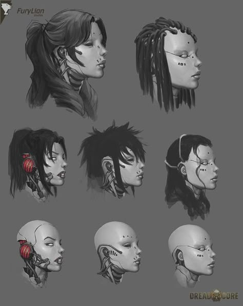 Cyberpunk Hairstyles, Futuristic Hairstyles, Cyberpunk Hair, Tatoo 3d, Cyberpunk Red, Arte Robot, Cyberpunk Aesthetic, Arte Cyberpunk, Cyberpunk Character