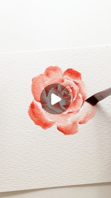 How To Watercolor Roses Video Tutorials, Flowers Watercolour Painting, Painting Flowers Watercolor Tutorial, Watercolor Floral Tutorial, Watercolor Roses Easy, Wild Flower Painting Acrylic Tutorial, How To Watercolor Flowers, How To Paint Watercolor Flowers, Draw Watercolor Flowers