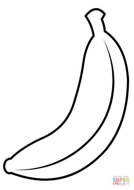 Banana coloring page | Free Printable Coloring Pages Banana Printable Free, Banana Template Free Printable, Banana Crafts For Toddlers, Banana Coloring Page, Fruit Templates Free Printable, Fruits Coloring Pages For Kids, Banana Crafts For Kids, Fruit Coloring Pages Free Printable, Banana Activity