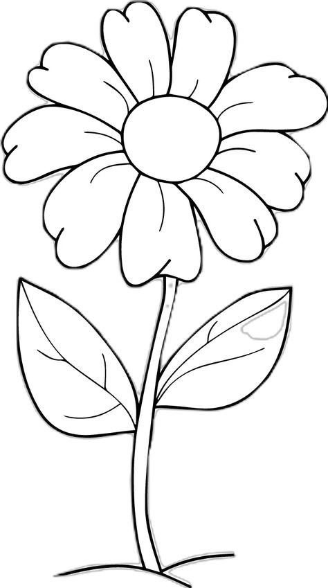 Gambar Art Simple, Simple Flower Coloring Pages, Simple Flower Coloring, Flower Coloring Pages For Kids, Numbers Preschool Printables, Quilt Flowers, Preschool Activities Printable, Printable Flower Coloring Pages, Rose Coloring Pages