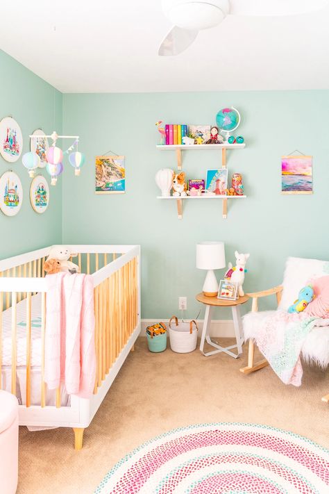 Travel Themed Nursery, Baby Room Boy, Colorful Nursery Decor, Bright Nursery, Ideas Habitaciones, Travel Theme Nursery, Nursery Decor Inspiration, Girl Nursery Themes