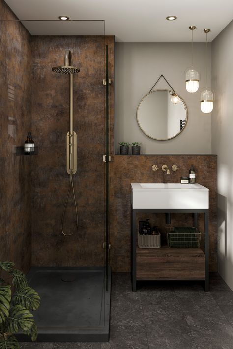 Embrace the elegance of beautiful brown bathrooms!🛁 

This year's leading design trend features rich, earthy tones that create a warm and inviting atmosphere. Transform your space into a cosy, stylish retreat with the rustic feel of Corten Elements that will be on trend for years to come!🍂

Explore Corten Elements from our Linda Barker collection today: https://bit.ly/3RRISx8 Copper Bath Bathroom Ideas, Brushed Copper Bathroom, Copper Taps Bathroom, Copper Bathroom Taps, Copper Effect Bathroom Tiles, Modern Industrial Bathroom, Brown Bathroom Ideas, Linda Barker, Earthy Bathroom