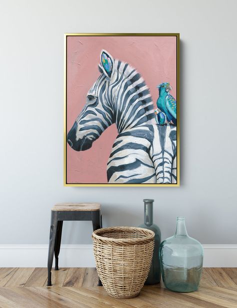 Listening In Wild Places — COPPER CORNERS Entryway Painting, Zebra Painting, Zebra Art, House Updates, Pig Party, Acrylic Oil Painting, Zebras, Bird Art, Acrylic Art