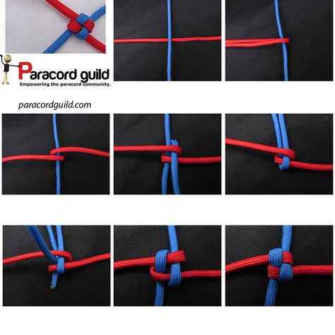 BOX KNOT - Paracordguild.com Paracord Square Knot, Paracord Square Braid, How To Braid Paracord Tutorials, Box Knot, Plastic Lace Crafts, Knot Keychain, Paracord Projects Diy, Paracord Braids, Plastic Lace