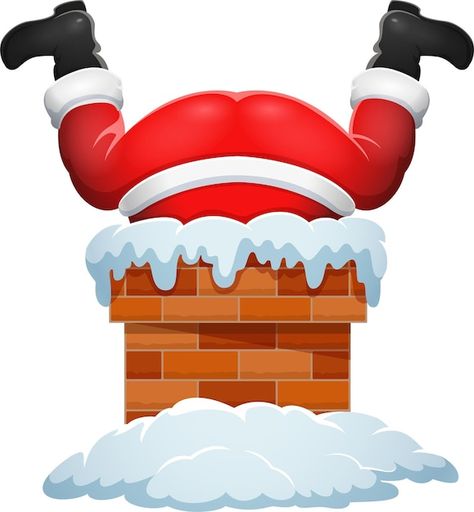 Santa Stuck In Chimney, Santa Claus Drawing, Santa Chimney, Cartoon Santa Claus, Cartoon Santa, Funny Santa Claus, Christmas Window, Window Clings, Christmas Clipart