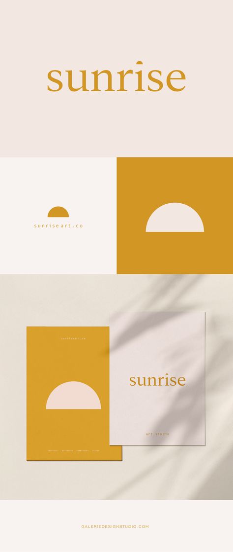 A clean and clever brand design for a boutique art studio. #branding #sunrise #sun #sunshine #logodesign #cleverlogo Sunshine Logo, Clever Logo Design, Boutique Art, Clever Logo, Studio Branding, Sun Logo, Beautiful Branding, Identity Design Logo, Branding Design Inspiration