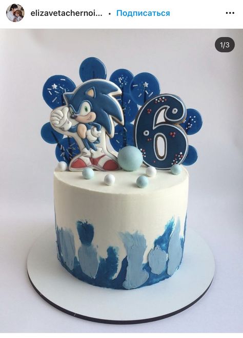 Simple Sonic The Hedgehog Cake, Sonic Cake Buttercream, Simple Sonic Birthday Cake, Sonic The Hedgehog Cake Birthdays, Sonic Birthday Cakes, Sonic Birthday Cake Ideas, Simple Sonic Cake, Sonic Torte, Tort Sonic