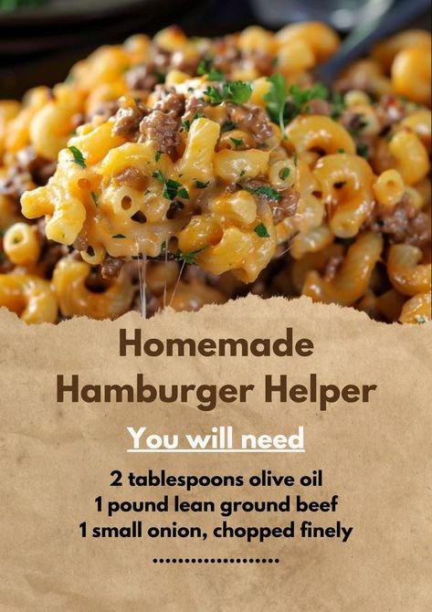 CatchyMeals Hamburger Pasta Recipes, Hamburger Meat Recipes Easy, Healthy Hamburger, Hamburger Helper Recipes, Beef Pasta Recipes, Dried Parsley, Homemade Hamburger, Beef Pasta, Hamburger Meat Recipes