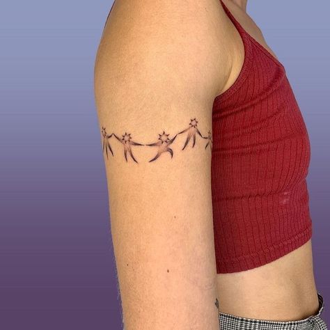 Dancing Stars Tattoo, Dancer Tattoo, Star People, Stars Tattoo, Bug Tattoo, Red Ink Tattoos, Arm Band Tattoo, Howl's Moving Castle, People Dancing