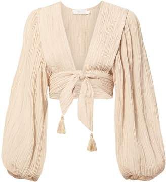 Fashion Look Featuring Zimmermann Women's Fashion and Jacquemus Longsleeve Tops by rockybarnesblog - ShopStyle Mode Dope, Fest Outfits, Mode Boho, Tie Front Top, Front Tie Top, Mode Inspiration, White Top, Look Fashion, Classy Outfits