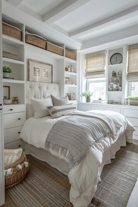 Smart Storage Ideas Bedroom, Narrow Bedrooms, Maximize Small Bedroom, Long Narrow Bedroom, Small Bedroom Style, Small Bedroom Layout Ideas, Narrow Bedroom, Rustic Bedding Sets, Fall Bedroom Ideas