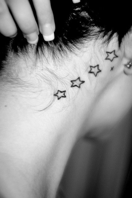 Behind The Ear Tattoo, Star Tattoo Designs, 4 Tattoo, Diy Tattoo, 1 Tattoo, Great Tattoos, Pattern Tattoo, The Ear, Star Tattoos