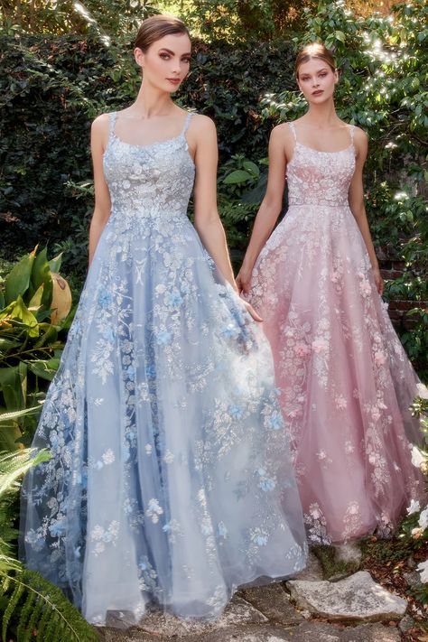 Andrea & Leo A1124 Long A-Line Spaghetti StrapsProm Dress for $319.99 – The Dress Outlet Andrea And Leo, Royal Beauty, Spaghetti Strap Prom Dress, Sleeveless Outfit, Evening Formal, Linnet, A Line Gown, Bridesmaid Gown, Floral Applique