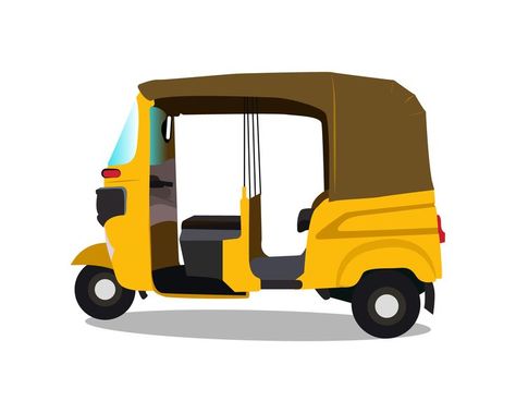 Three wheeler yellow auto-rickshaw | Amazing Tashaa Auto Clipart, Theme Cafe, Auto Cartoon, Winnie The Pooh Drawing, Side View Drawing, Auto Rickshaw, Bajaj Auto, Three Wheeler, Game World