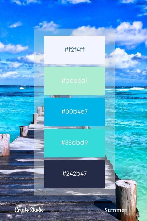 Summer Color Hex Codes, Tropical Color Palette Hex Codes, Beach Color Palette Hex Codes, Blue Summer Color Palette, Daylight Reference, Color Schemes With Hex Codes, Brand Color Palette Hex Codes, Canva Color Palette Codes, Beach Color Palettes