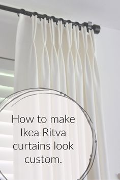 Ikea Ritva Curtains, Ritva Curtains, Diy Blackout Curtains, Ikea Closet Hack, Modern Drape, Blackout Curtains Bedroom, Ikea Closet, Closet Hacks, Easy Ikea Hack