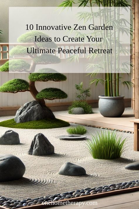 Transform your backyard into a serene oasis with our "10 Innovative Zen Garden Ideas to Create Your Ultimate Peaceful Retreat." 🌿 From tranquil water features to minimalist rock designs, discover creative tips that will help you craft your perfect Zen space. Click to learn more and start your journey to serenity today! #ZenGarden #HomeDesign #DIY #PeacefulRetreat Simple Zen Garden, Zen Garden Ideas Backyard, Zen Backyard Ideas, Zen Garden Plants, Modern Zen Garden, Zen Backyard, Indoor Zen Garden, Zen Garden Ideas, Small Zen Garden