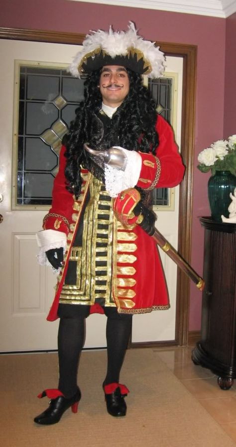 Captain Hook Halloween Costume                                                                                                                                                                                 More Men’s Captain Hook Costume, Caption Hook Costume, Captain Hook Costume Mens, Diy Captain Hook Costume, Captain Hook Halloween, Captain Hook Halloween Costume, Hook Costume, Captain Hook Costume, Peter Pan Costumes