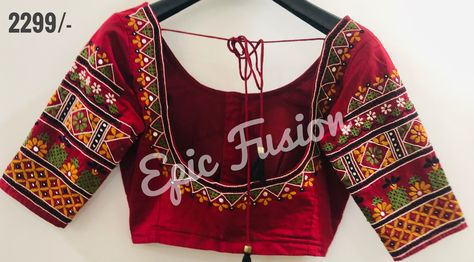 Desi Bharat Work, Bharat Work Blouse, Desi Bharat Work Blouse, Bharat Work, Traditional Choli, Gamthi Work, Hand Embroidery Blouse, Kutchi Work, Handwork Blouse