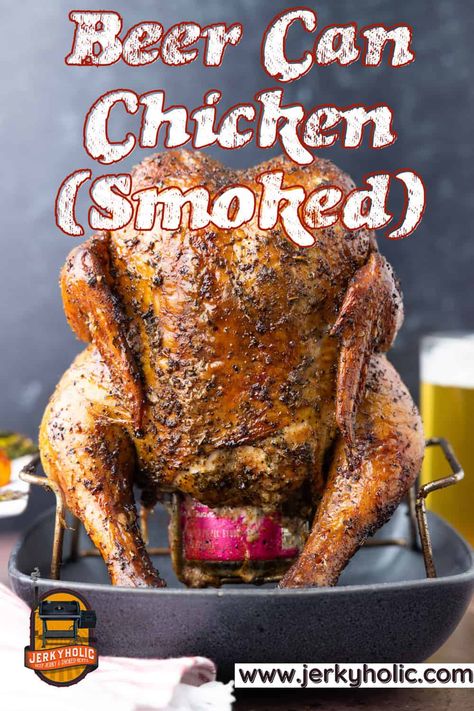 Quit making boring chicken! Grab a couple beers bc we are going to season the hell out of some chickens and stick a beer in em' for the ultimate juiciest smoked chicken you've ever had. via @Jerkyholic Smoked Beer Can Chicken, Spring Bbq, Christmas Bbq, Chicken Beer, Winter Bbq, Chicken Roaster, Can Chicken Recipes, Bbq Recipe, Beer Chicken