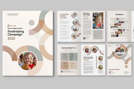 School Fundraising Brochure Template, Print Templates ft. brochure & report - Envato Fundraising Brochure, College Prospectus, Glitch Photo, School Fundraising, Fundraiser Flyer, Fundraising Campaign, Charity Fundraising, Charity Events, Education College