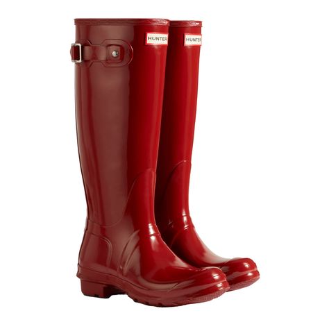 Women's Original Tall Gloss Rain Boots – Hunter Boots Shoes List, Rain Boot Outfit, Red Hunter Boots, Womens Hunter Boots, Hunter Socks, Red Rain Boots, Toddler Rain Boots, Short Rain Boots, Wellington Boot