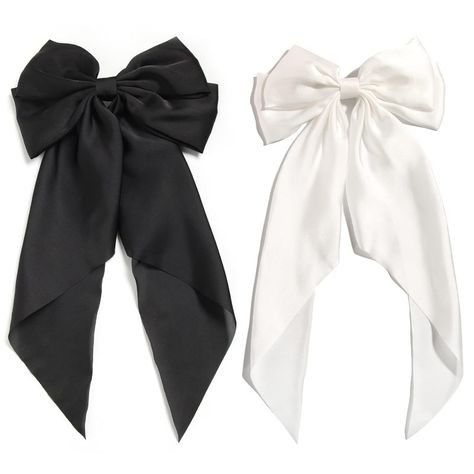 Black White Hair, Bow Tie Hair, Black Hair Bows, White Hair Bows, Hairpin Accessories, Big Hair Bows, Large Hair Bows, Hair Ribbons, Hair Accessories Clips