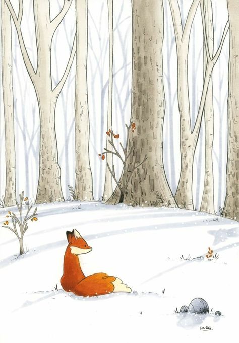 Christmas Fox Illustration, Fox Drawing, Christmas Illustrations, Winter Illustration, Fox Illustration, Fox Art, Dessin Adorable, Winter Art, Christmas Illustration