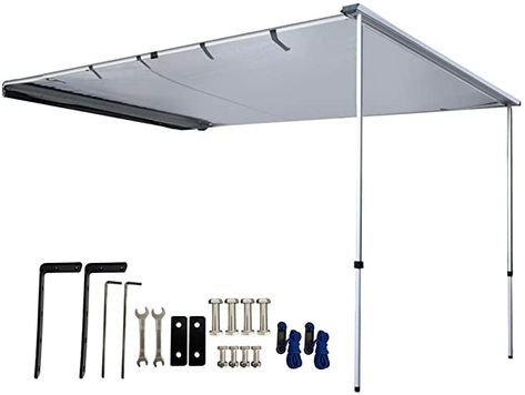 Amazon.com: DANCHEL OUTDOOR Retractable Vehicle Awning Overland Camping, Waterproof Rooftop Tent Awning Shelter SUV Truck 4 Runner Accessories Gray(5x6.5ft) : Automotive Overland Camping, Diy Awning, Car Shed, Cargo Trailer Camper, Camper Awnings, Car Awnings, Bicycle Trailer, Outdoor Awnings, Roof Extension