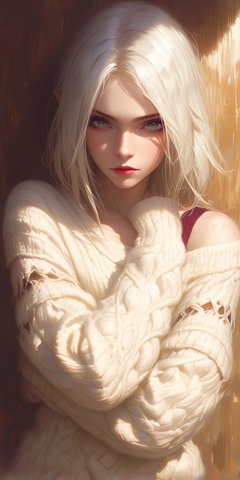 Created with Midjourney Ai #Character #Fantasy #Anime #cartoon #cyberpunk #sci-fi Albino Woman Character Art, Short White Hair Character, White Haired Woman, Short White Hair, Angel Artwork, Cyberpunk Girl, Female Character Concept, Wild Girl, Character Inspo