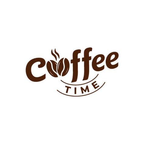 Coffee Time Coffee Logo Typography, Iced Coffee Logo Design, Coffee Brands Logo, Coffe Logos Design, Coffee Logos Ideas, Coffee Typography Design, Coffe Logos Ideas, Iced Coffee Logo, Minimalist Coffee Logo