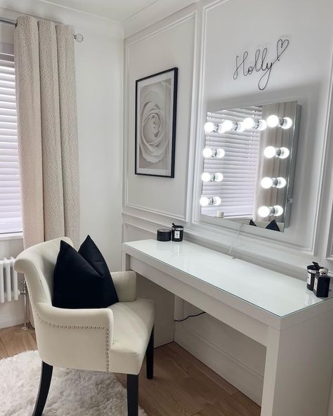 Ikea Hack Vanity, Ikea Makeup Vanity, Malm Dressing Table, White Dressing Table, Ikea Vanity, Behind The Couch, Ikea Canada, White Dressing Tables, Cosy Interior