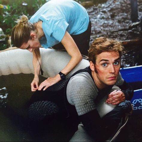 Sam Claflin, The Hunger Games, The Hunger, Hunger Games Behind The Scenes, Finnick Odair, Hunger Games, Behind The Scenes, Bts