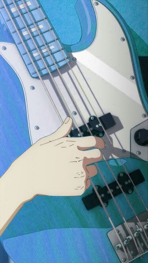 Blue Instrument Aesthetic, Anime Bass Guitar, Bass Wallpaper, Guitar Photography, Music Images, Blues Guitar, Brass Band, Cute Backgrounds, Types Of Art