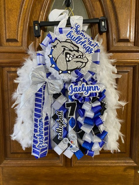 homecoming mum
somerset homecoming mum
hoco mum Blue White And Black Homecoming Mums, Homecoming Mums Blue And White, Blue And White Homecoming Mums, White Homecoming Mum, Hoco Mums, Texas Homecoming Mums, Mum Ideas, White Mums, Football Diy