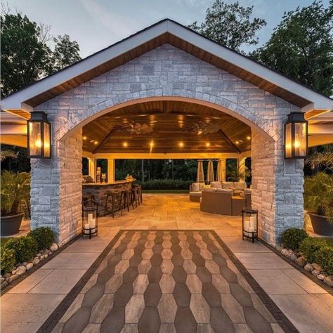 Shine a light on the great outdoors with these outdoor lighitn ideas! Gazebo Decor, Outdoor Pavillion, Outdoor Lighting Ideas, Outdoor Living Space Design, Patio Grande, Outdoor Gazebo, Outdoor Pavilion, Backyard Gazebo, Backyard Pavilion