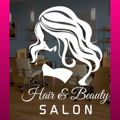 Salon Decals, Decal Business, Hair Beauty Salon, Window Wall Decor, Hair Salon Decor, Salon Signs, Beauty Salon Logo, Beauty Salon Interior, Beauty Salon Decor