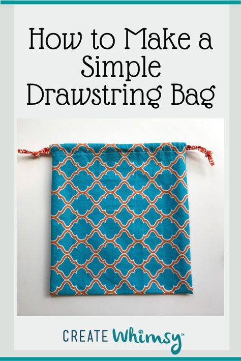 Simple Drawstring Bag, Drawstring Bag Diy, Drawstring Bag Tutorials, Drawstring Bag Pattern, Small Drawstring Bag, Gift Bags Diy, Sewing Projects Free, Pouch Sewing, Beginner Sewing Projects Easy