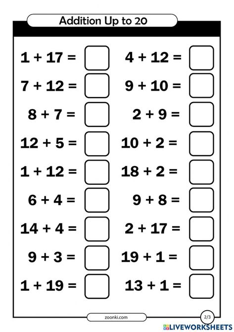 Addition Worksheets 2nd, Addition Worksheets Grade 1, Addition Worksheets Kindergarten, Basic Addition Worksheets, Math Exam, Kumon Math, Addition Worksheet, Math Pictures, Math Exercises