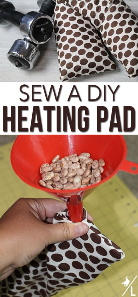 DIY Heating Pad - A Cowboys Life Diy Rice Heating Pad, Sewing Diy Projects, Homemade Heating Pad, Diy Heating Pad, Microwavable Heating Pad, Diy Bags No Sew, Rice Heating Pads, Heat Bag, Microwave Heating Pad